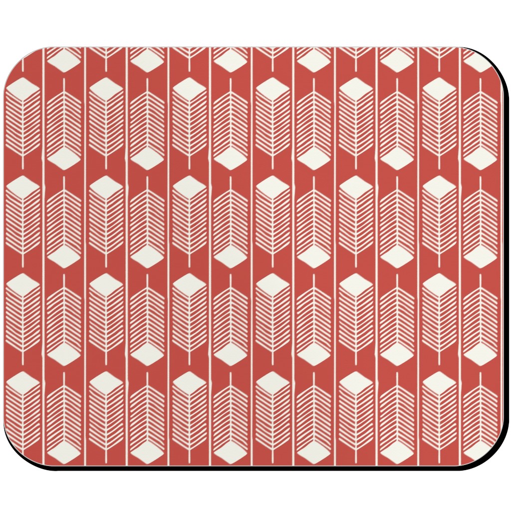 Feathers Charging - Red Mouse Pad, Rectangle Ornament, Red