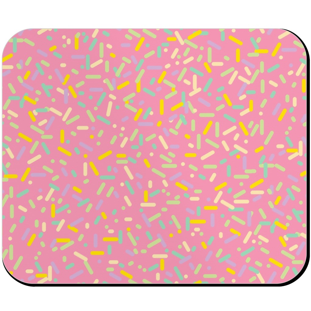Sprinkles - Pink Mouse Pad, Rectangle, Pink