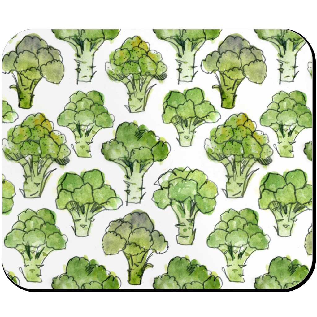 Broccoli - Green Mouse Pad, Rectangle Ornament, Green