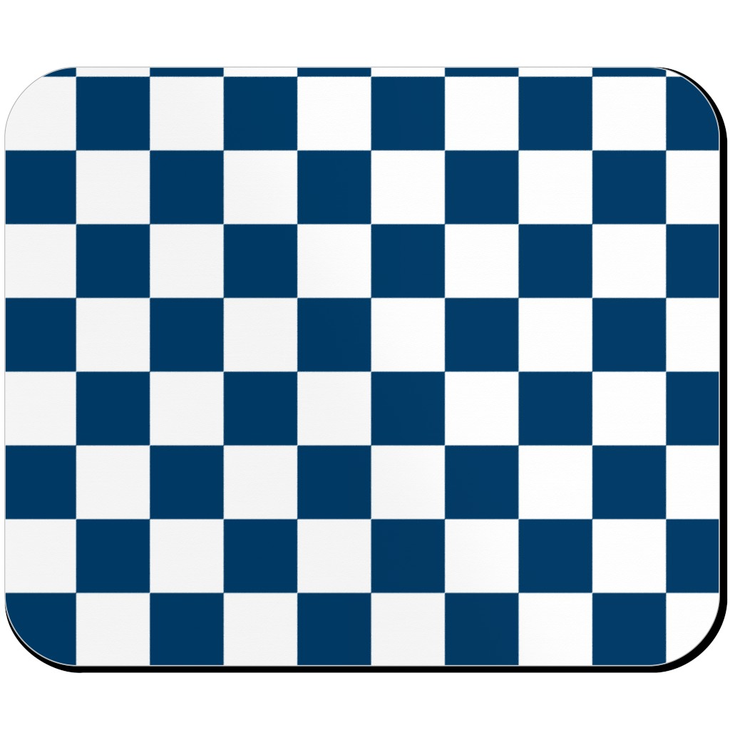 Wonderland Checkerboard - Lonely Angel Blue & White Mouse Pad, Rectangle Ornament, Blue