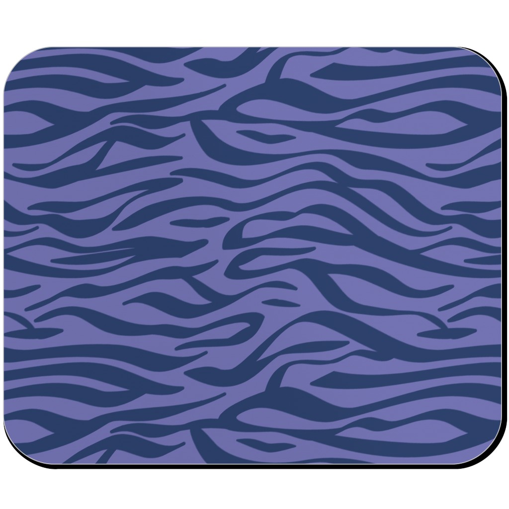 Zebra Animal Print - Purple Mouse Pad, Rectangle Ornament, Purple