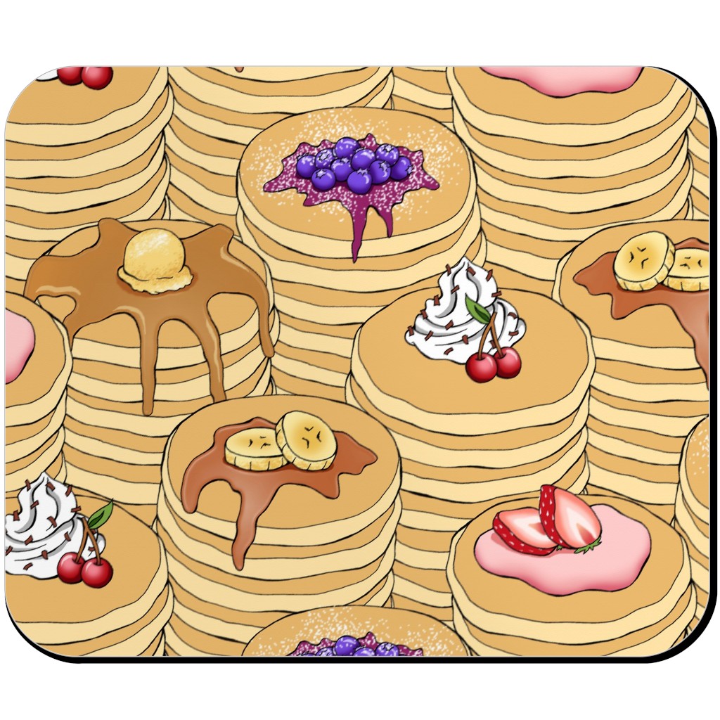 Flapjack Stack Mouse Pad, Rectangle Ornament, Beige