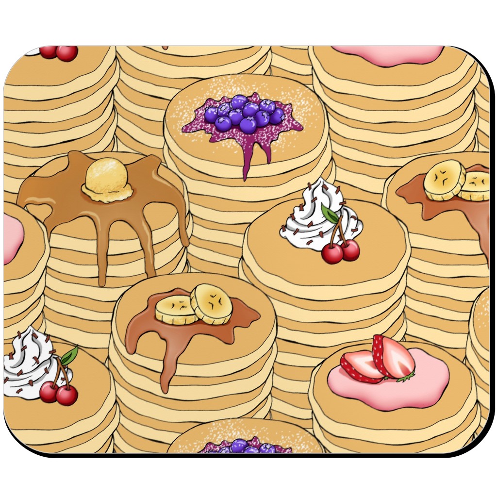 Flapjack Stack Mouse Pad, Rectangle, Beige, Pearl