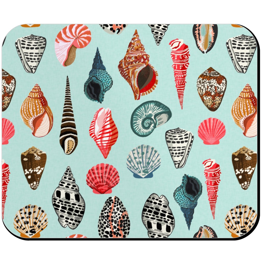 Seashells Beach Summer - Mint Mouse Pad, Rectangle Ornament, Multicolor