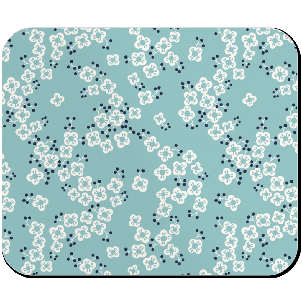 Japanese Blossom Blue Mouse Pad Shutterfly