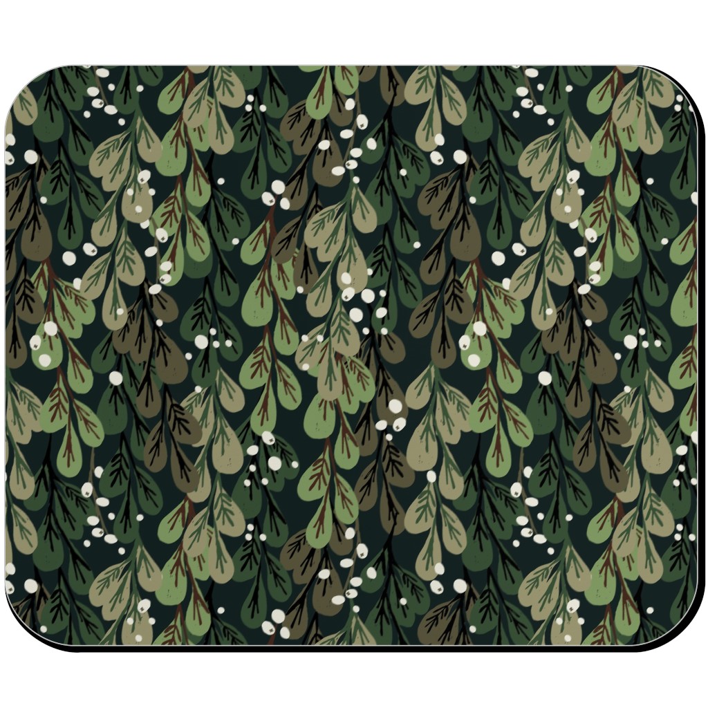 Mistletoe - Green Mouse Pad, Rectangle Ornament, Green