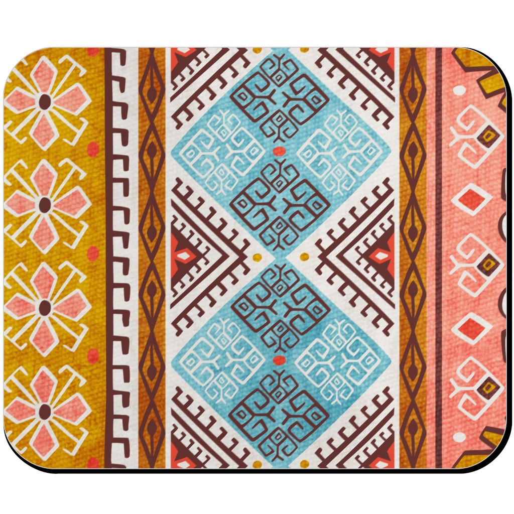 Grand Bazaar - Coral Spice Mouse Pad, Rectangle, Multicolor