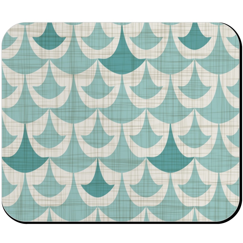 Rhapsody - Beige and Teal Mouse Pad, Rectangle Ornament, Green