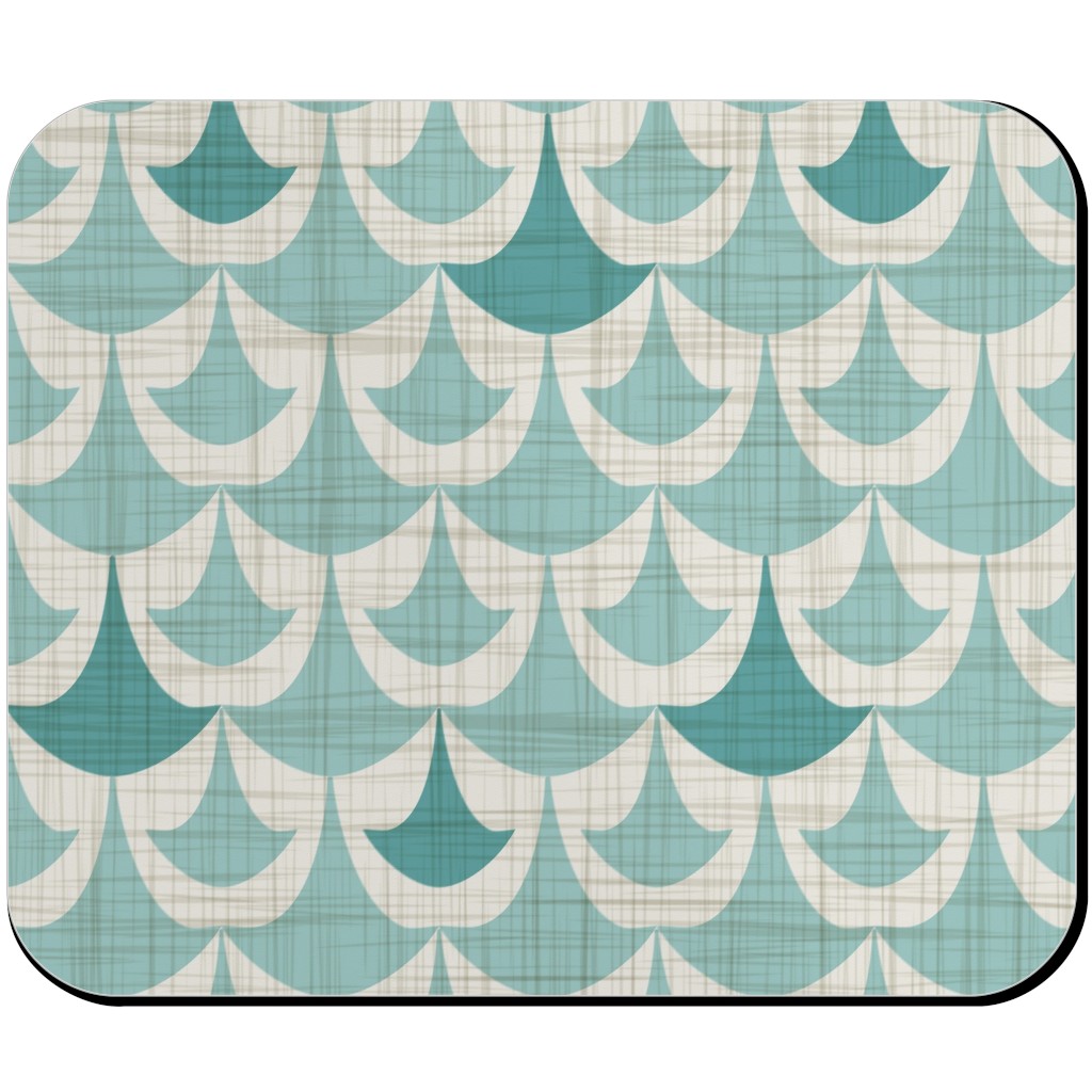Rhapsody - Beige and Teal Mouse Pad, Rectangle, Green