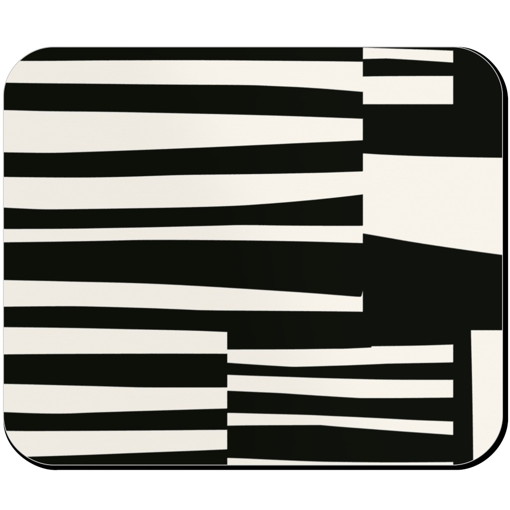 Twiggy Stripes Mouse Pad, Rectangle Ornament, Black