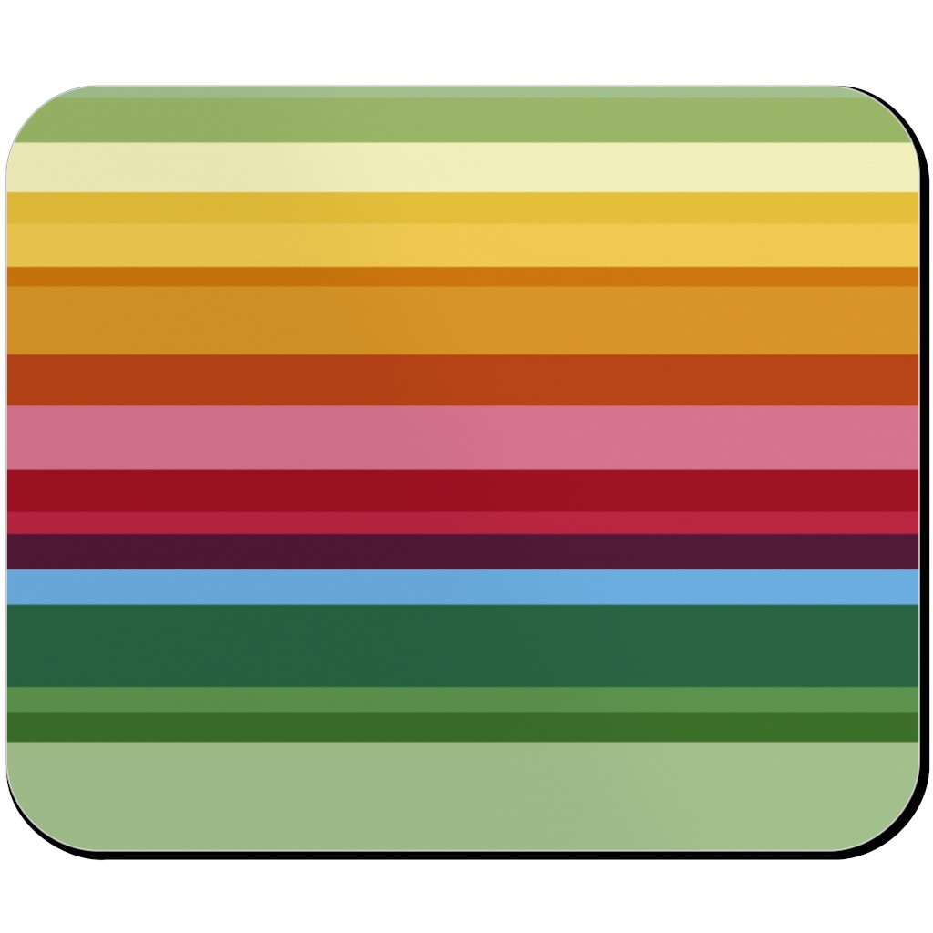 Rainbow Stripe Mouse Pad, Rectangle Ornament, Multicolor