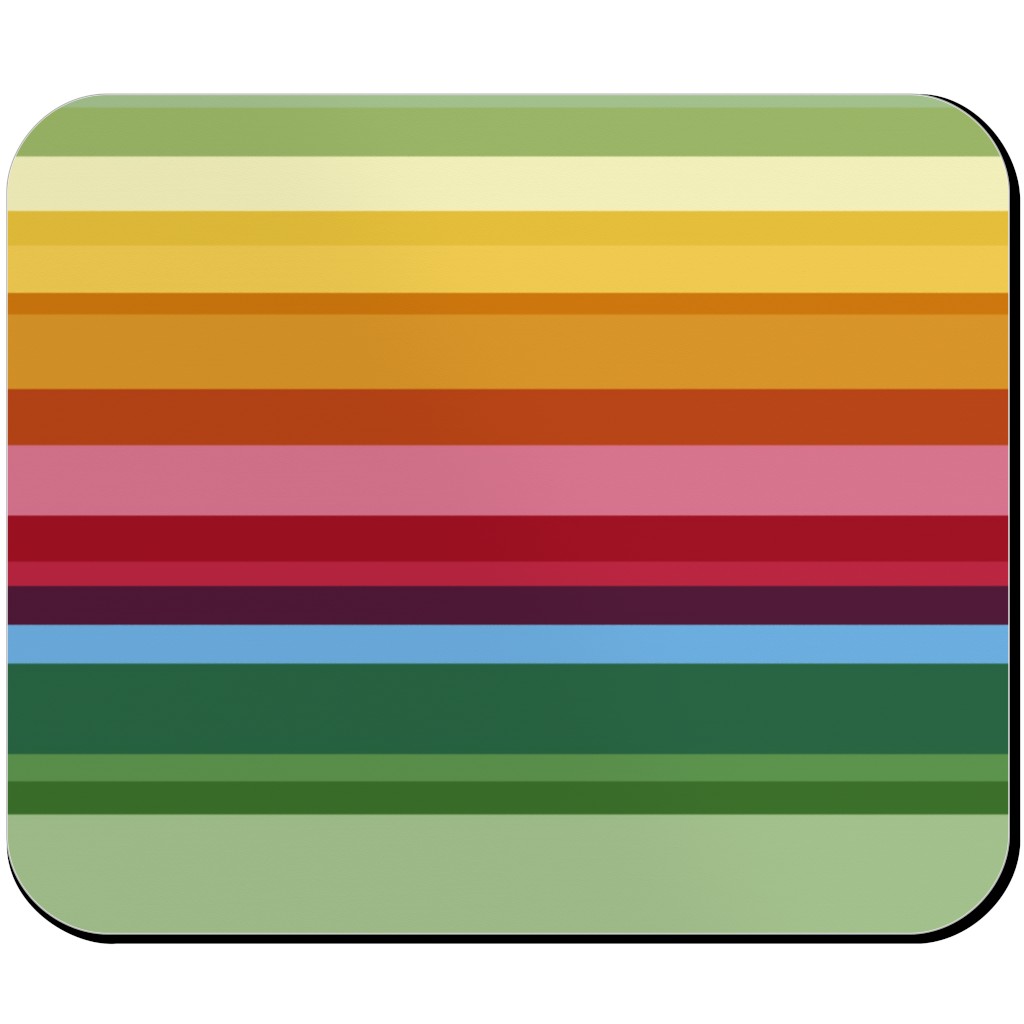 Rainbow Stripe Mouse Pad, Rectangle, Multicolor