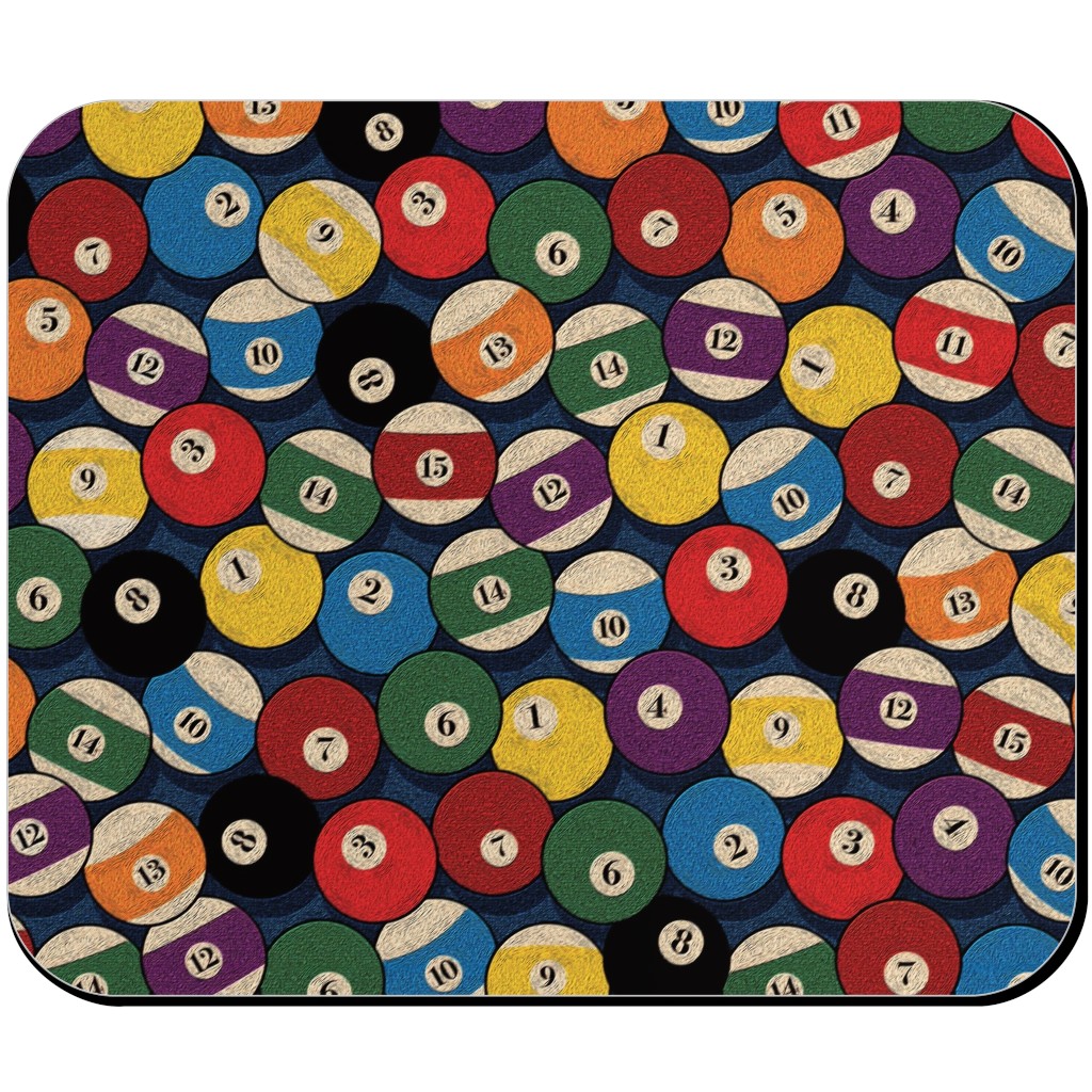 Billiard Bowls - Multi Mouse Pad, Rectangle, Multicolor