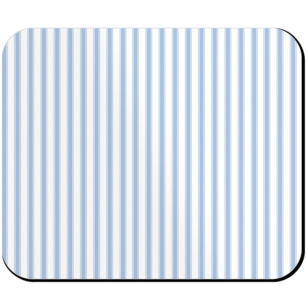 Cedar Lake Cottage Ticking Stripe - Blue Mouse Pad, Rectangle, Blue, True Blue