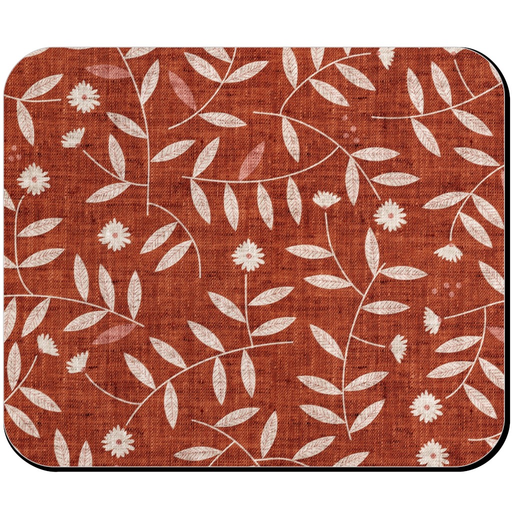 Darcy Mouse Pad, Rectangle, Red, Maple