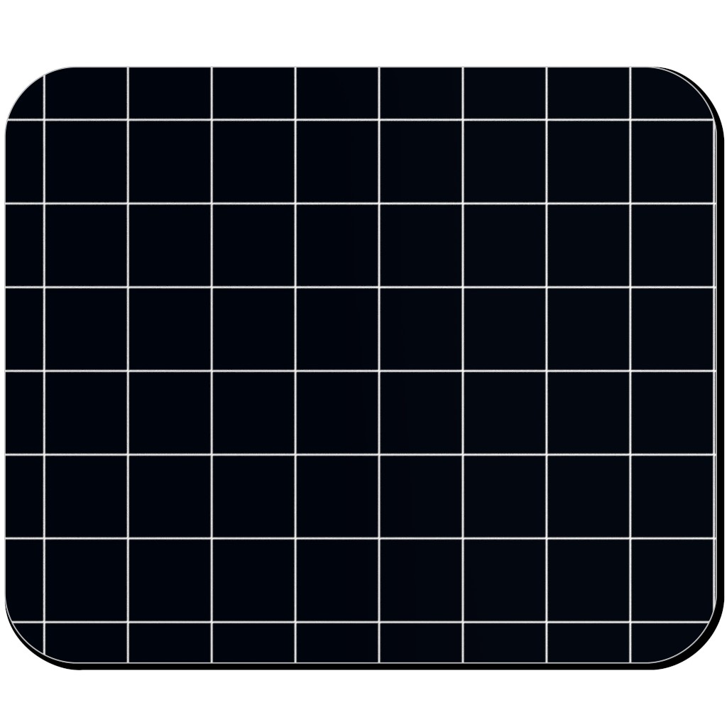 Grid - Black Ad White Mouse Pad, Rectangle Ornament, Black
