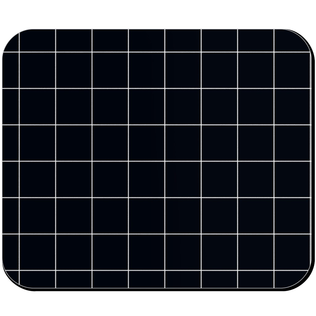 Grid - Black Ad White Mouse Pad, Rectangle, Black, Black