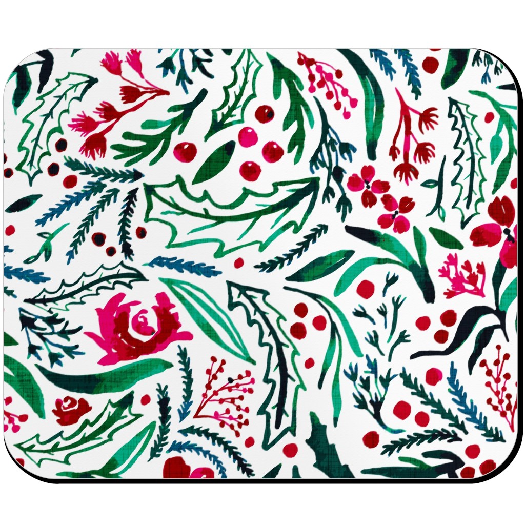 Noel Collection - Loose Floral Mouse Pad, Rectangle Ornament, Multicolor