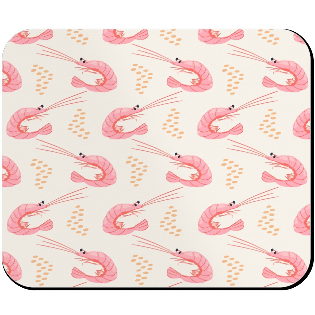 Zigzag Shrimps - Pink Mouse Pad, Rectangle Ornament, Pink
