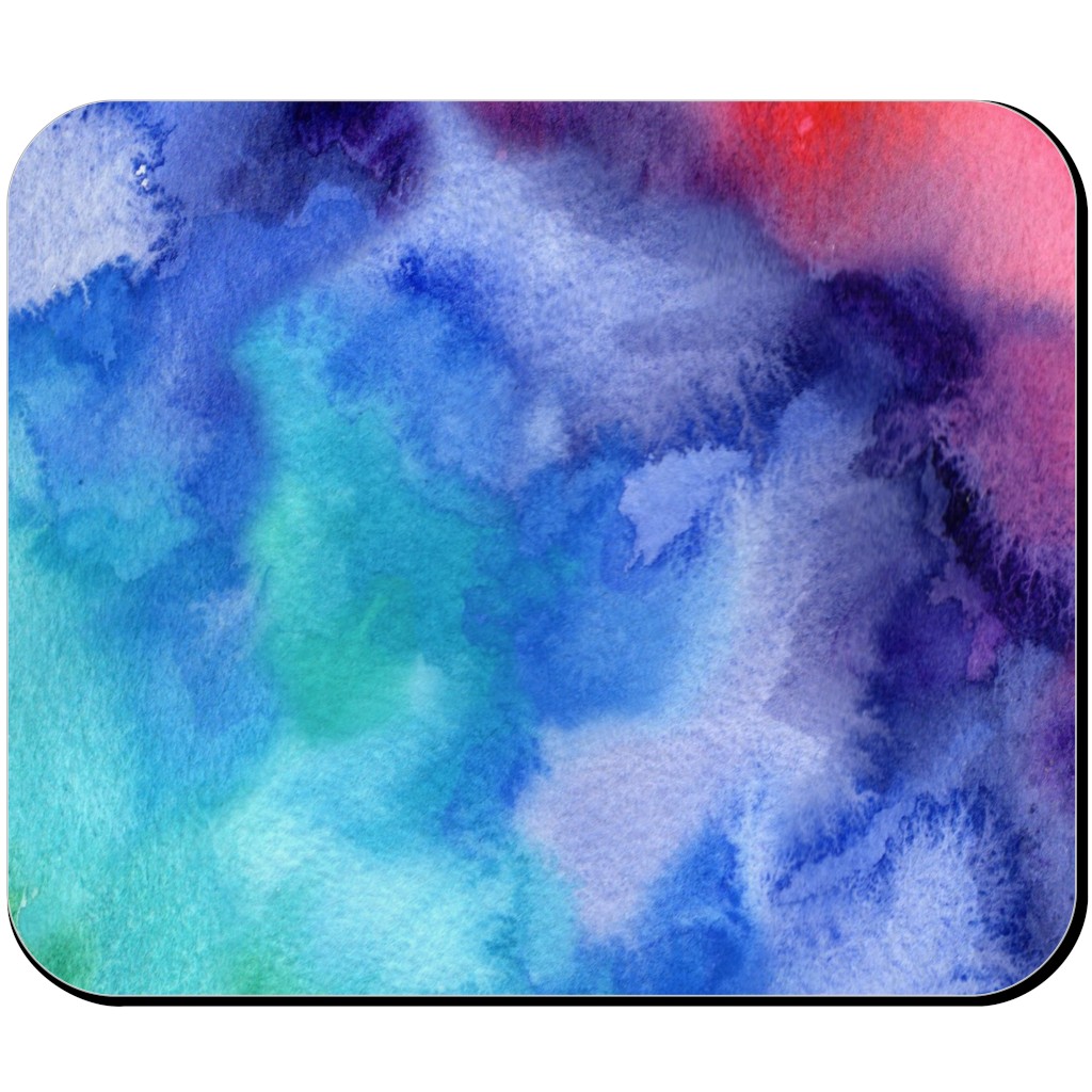 Rainbow Watercolor Wash - Multi Mouse Pad, Rectangle, Multicolor