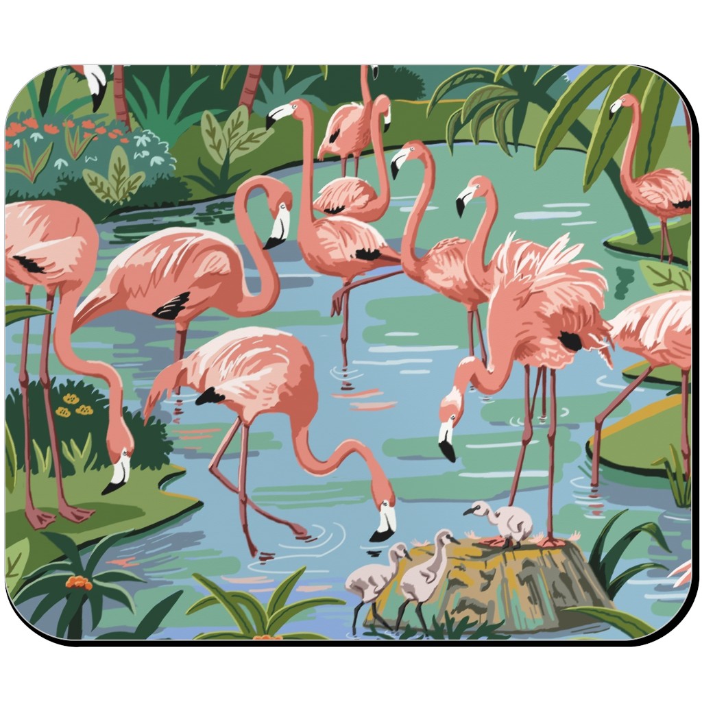 Flamingo Lagoon - Multi Mouse Pad, Rectangle, Multicolor