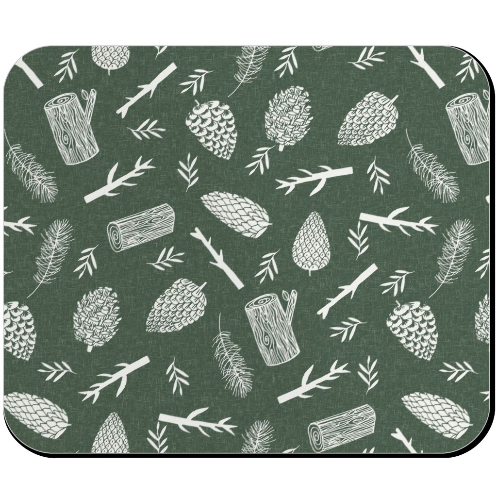 Pinecones - Hunter Green Mouse Pad, Rectangle Ornament, Green
