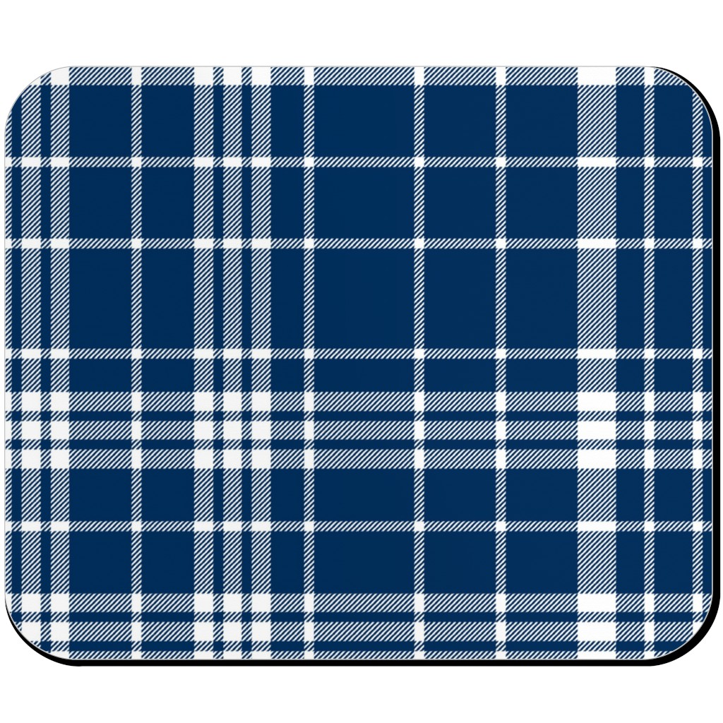 Tartan Check Mouse Pad, Rectangle, Blue, Imperial