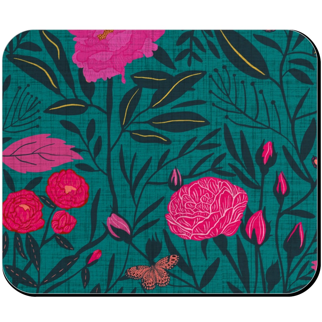 Modern Chintz Mouse Pad, Rectangle Ornament, Green