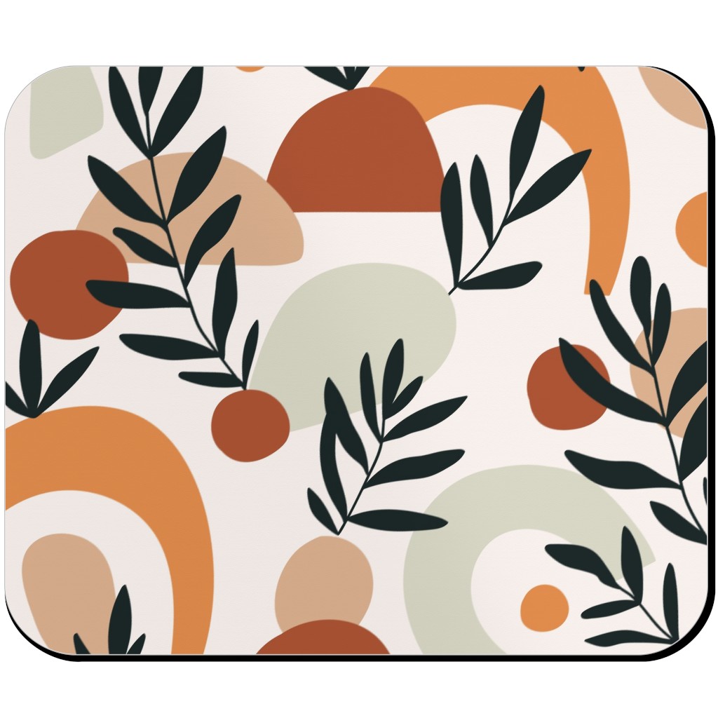 Tropical Leaves and Geometry - Multi Mouse Pad, Rectangle, Multicolor