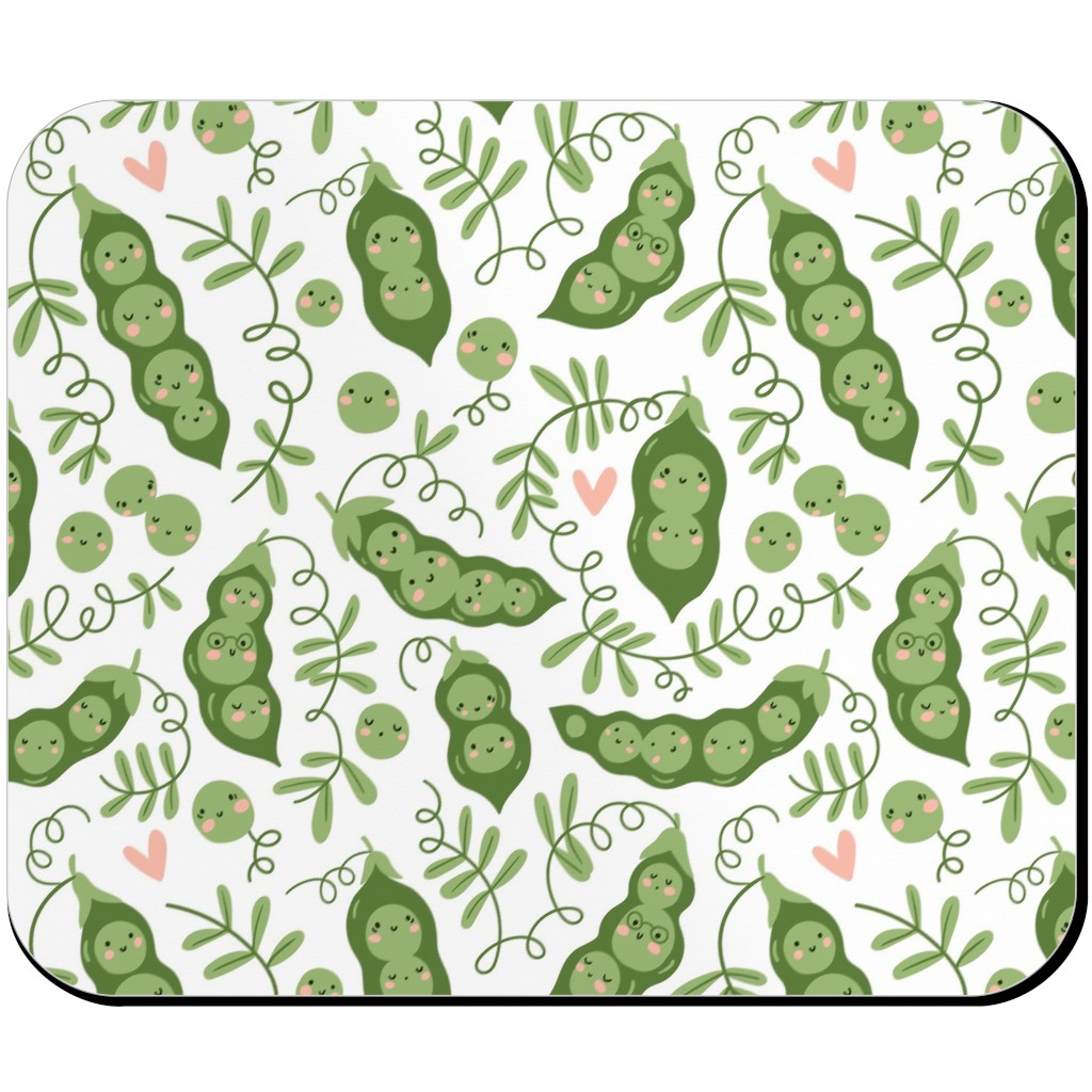 Cute Peas - Green Mouse Pad, Rectangle Ornament, Green