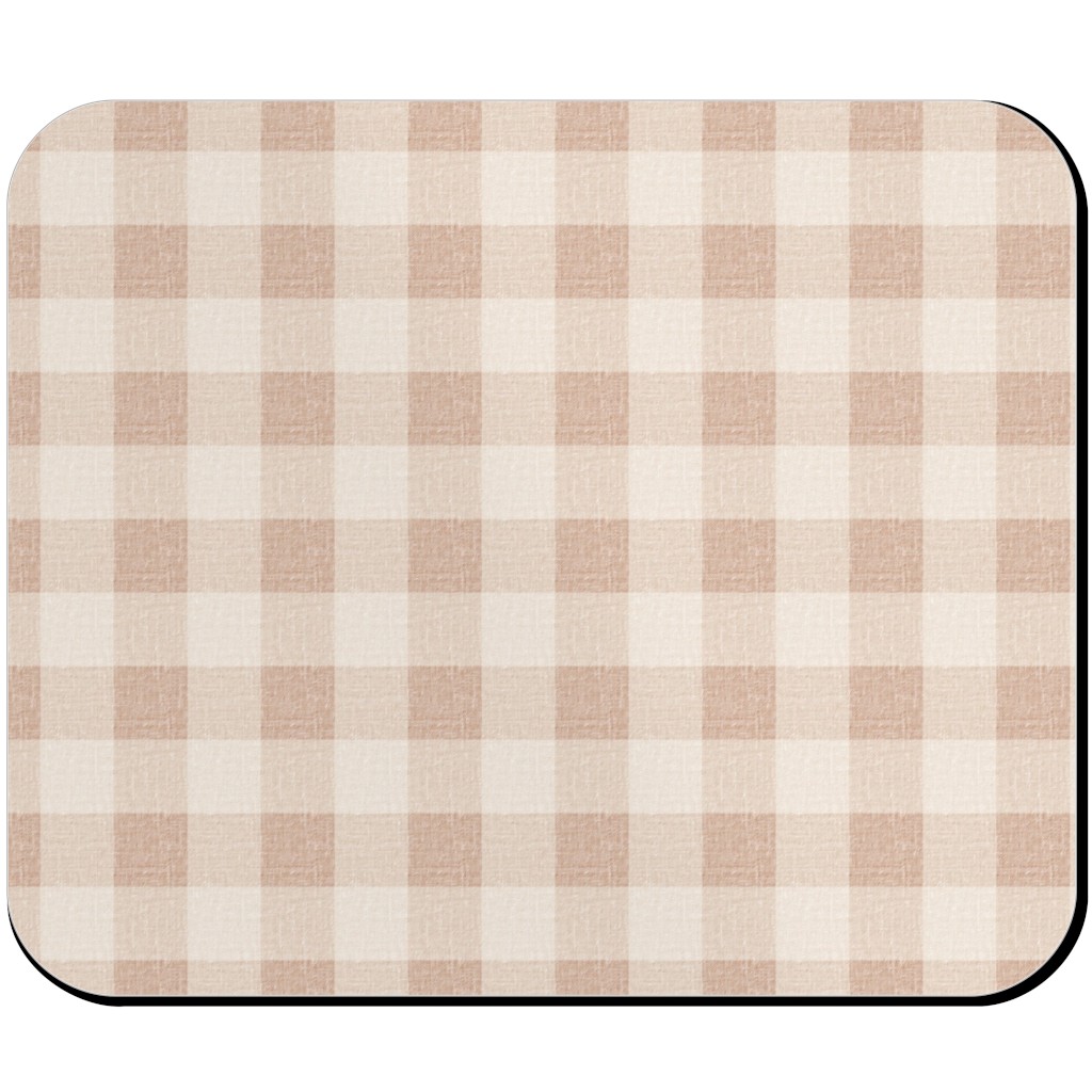 Gingham in Dusty Blush Pinks Mouse Pad, Rectangle Ornament, Pink