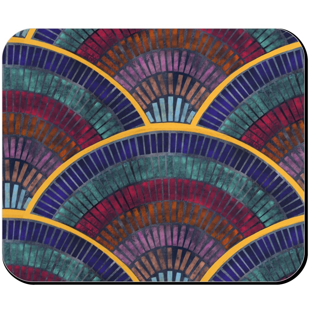 Moody Art Deco Tile - Dark Mouse Pad, Rectangle, Multicolor