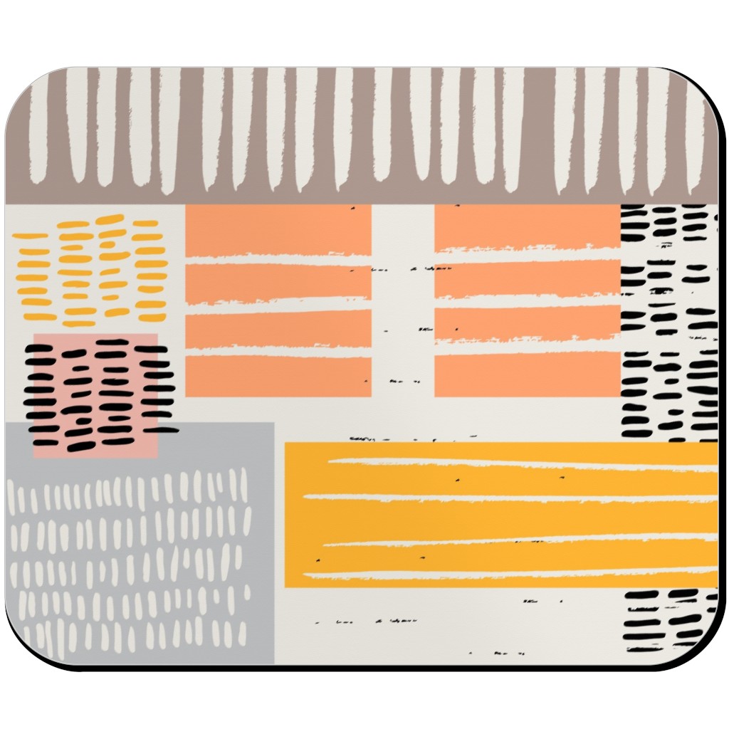 Textured Color Blocks - Multi Mouse Pad, Rectangle Ornament, Multicolor