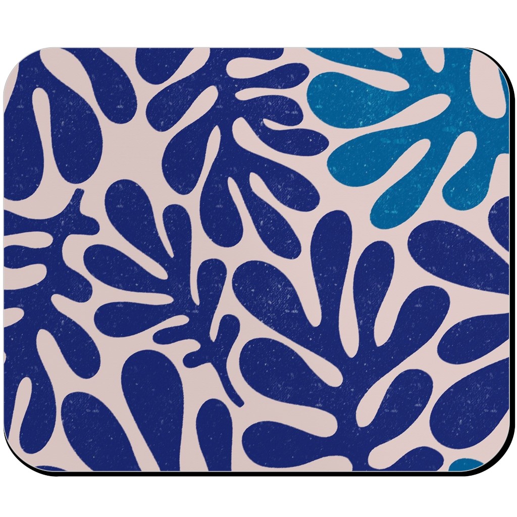 Organic Leaves - Blue Mouse Pad, Rectangle Ornament, Blue