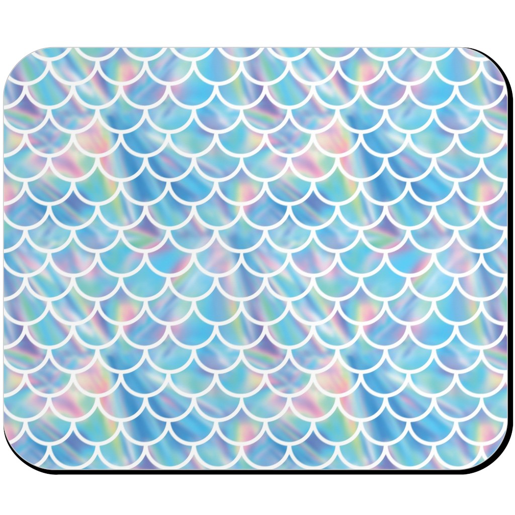 Mermaid Scales - Blue Mouse Pad, Rectangle Ornament, Blue