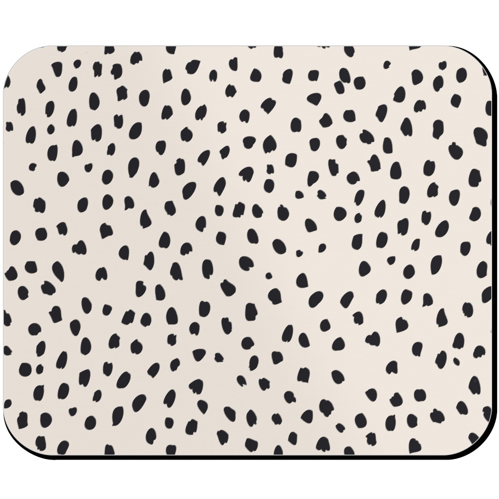 Black Marks - Creamy Beige Mouse Pad, Rectangle Ornament, Beige