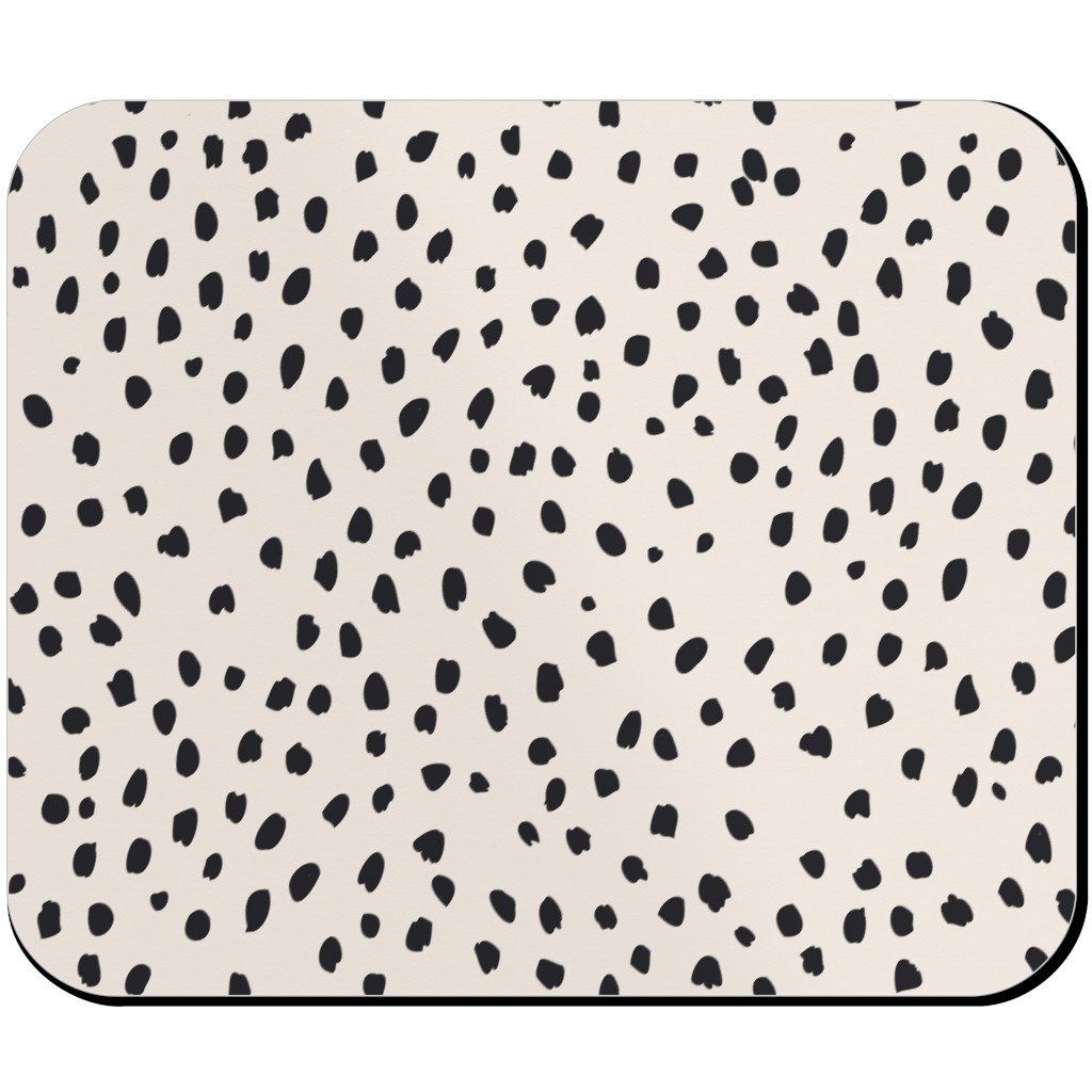 Black Marks - Creamy Beige Mouse Pad, Rectangle, Beige, Pearl