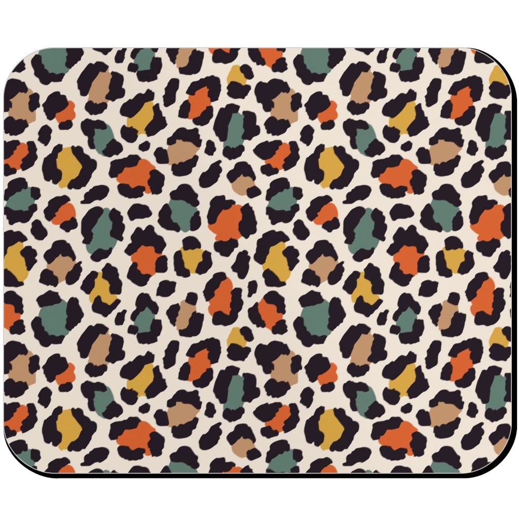 Colored Leopard Print - Mulit Mouse Pad, Rectangle, Multicolor