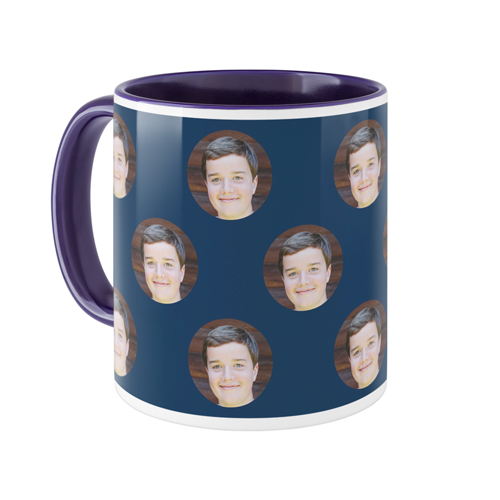 Floating Faces Mug, Blue, , 11oz, Blue, navy