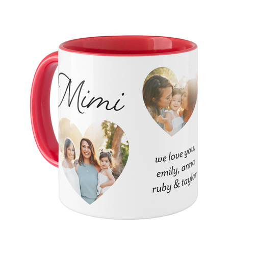 Heart Cutout Trio Mug, Red, , 11oz, White, white