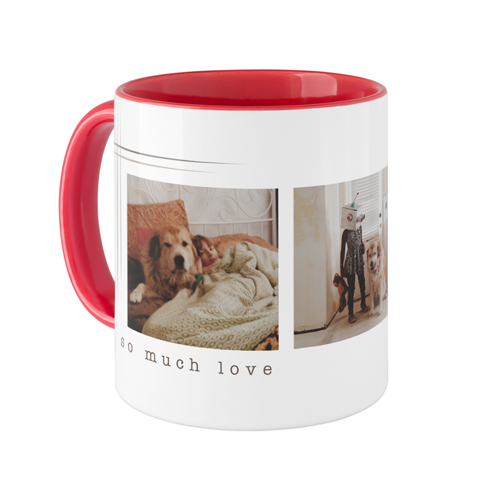 Corner Etches Mug, Red,  , 11oz, White