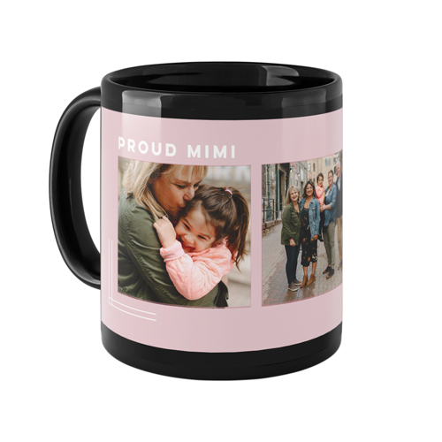 Corner Frame Simple Mug, Black,  , 11oz, Pink