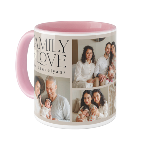 Family Is Love Mug, Pink,  , 11oz, Brown