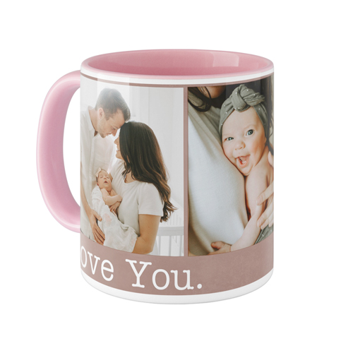 Love You Mug, Pink,  , 11oz, Brown