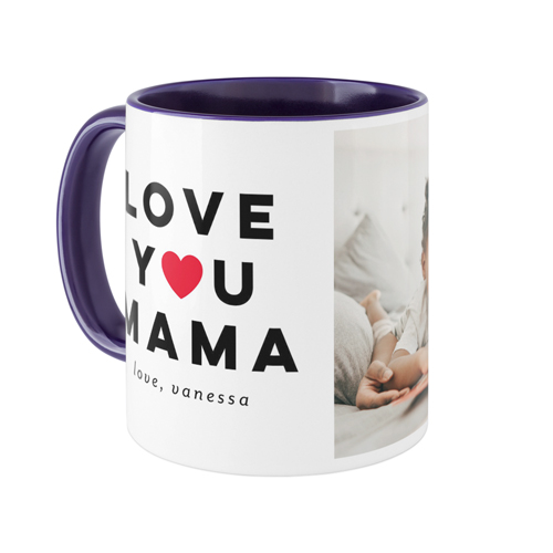 Modern Love You Mug, Blue, , 11oz, Red, fire engine