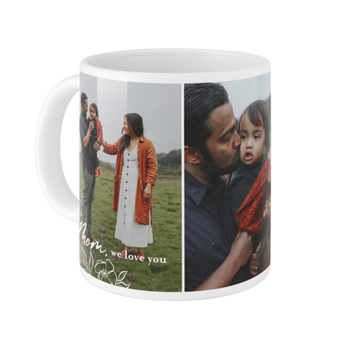 Mom Floral Corners Mug, White, , 11oz, White, white