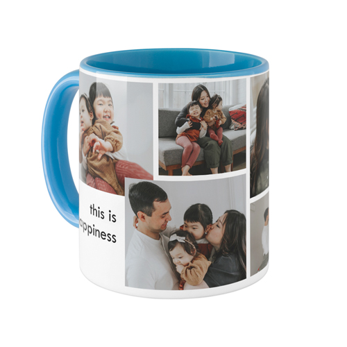 This Is Happiness Mug, Light Blue, , 11oz, White, white