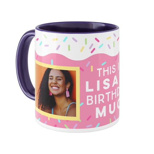 Sweet Birthday Cake Mug, Blue,  , 11oz, Pink