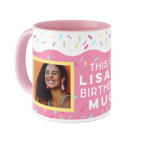 Sweet Birthday Cake Mug, Pink,  , 11oz, Pink