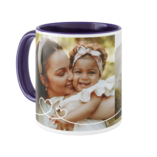 Swirl Heart Mug, Blue, , 11oz, White, white